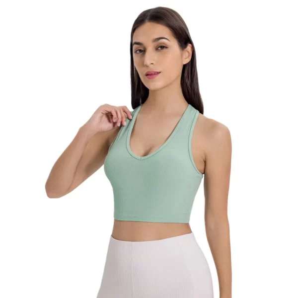 Wholesale Ribbed Sports Bra Tank Crop Top for Women