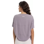 Wholesale Women Short Sleeve Workout Tops Drawstring Customized Fit Sports Gym T-shirt (3).png