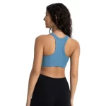 Women High Neck Racerback Ribbed Sports Bra Gym Wear Wholesale (18)