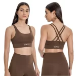 여성 하이 서포트 크로스 백 요가 스포츠 브라 (27)