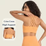 여성 하이 서포트 크로스 백 요가 스포츠 브라 (29)