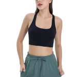 Dames U-hals hoge ondersteuning gewatteerde lange sportbeha (14)