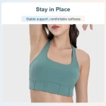 Dames U-hals hoge ondersteuning gewatteerde lange sportbeha (17)