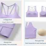 Dames U-hals hoge ondersteuning gewatteerde lange sportbeha (19)