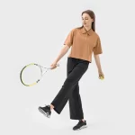 Women’s 3 Buttons Casual Work Tennis Shirts Quick Dry Short Sleeve Collared Golf Polo Shirt (1)
