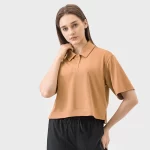 Women’s 3 Buttons Casual Work Tennis Shirts Quick Dry Short Sleeve Collared Golf Polo Shirt (13)