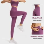 Groothandel op maat gemaakte logo dames yogalegging met hoge taille en verborgen zakken (17)