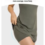 Women Workout Tennis Golf Dress with Built-in Bra Shorts with Pockets (7)