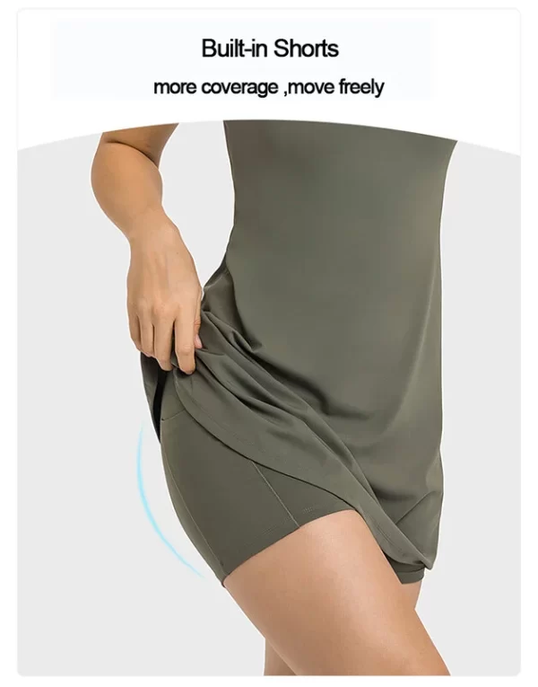 Wholesale Girl's Tennis Dress with Built-in Bra Shorts with Pockets