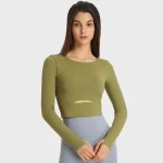 Long sleeve yoga tops with thumbel hole for women (21)