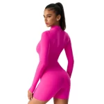 Wholesale Women Short Sleeve Workout Bodysuit (2)