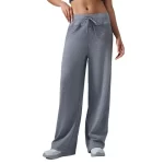 Women’s Lightweight High Waist Wide Leg Yoga Louge Pants with Drawstring (15)