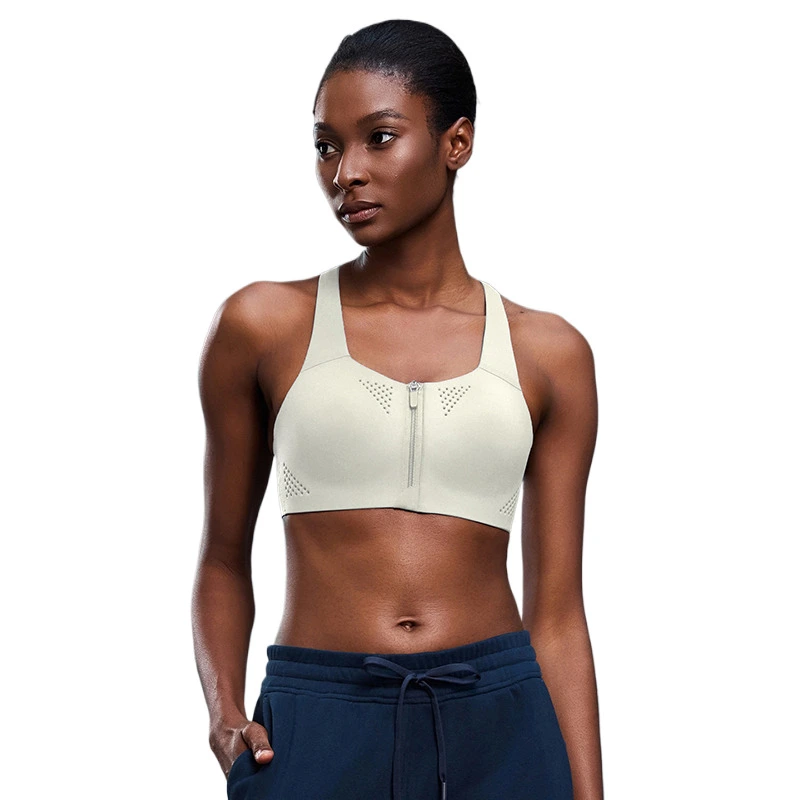 High Intensity Sports Bras Front Zip Adjustable Straps Ventilation